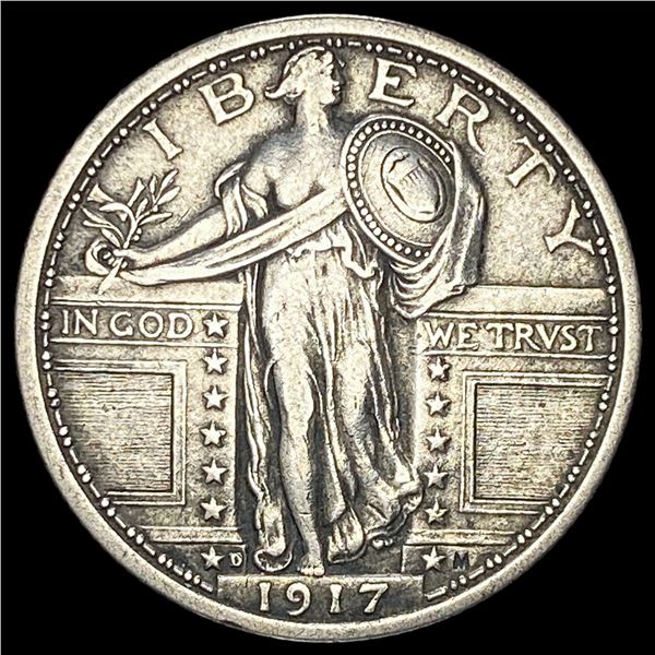 1917-D Silver Standing Liberty Quarter NEARLY UNCIRCULATED