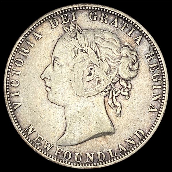 1900 Newfoundland Silver 50 Cents NEARLY UNCIRCULATED