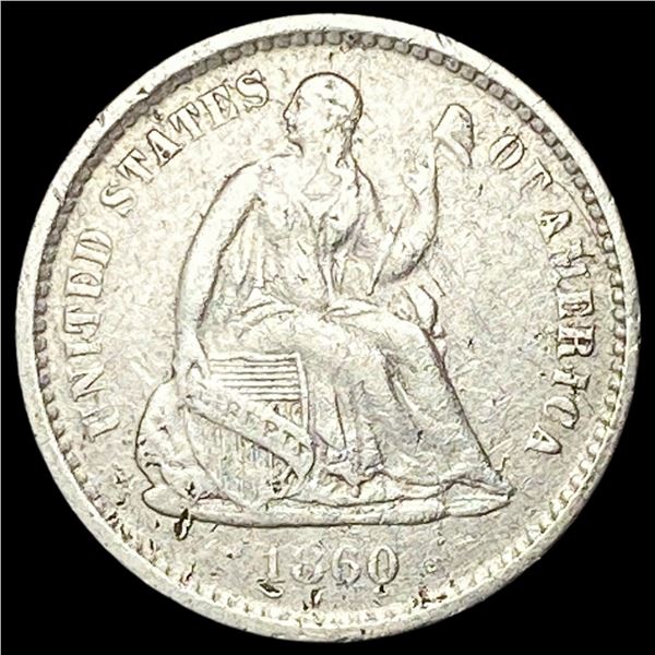 1860-O Silver Half Dime NEARLY UNCIRCULATED