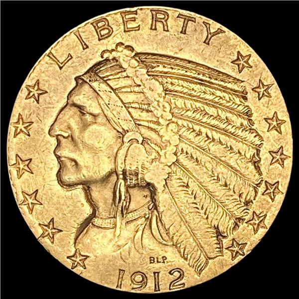 1912 Indian Head Half Eagle $5 Gold CLOSELY UNCIRCULATED
