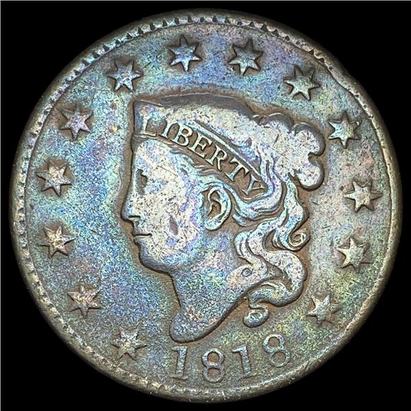 1818 Coronet Head Large Cent NICELY CIRCULATED