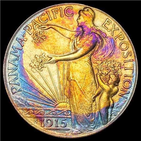 1915-S Silver Panama-Pacific Half Dollar CLOSELY UNCIRCULATED
