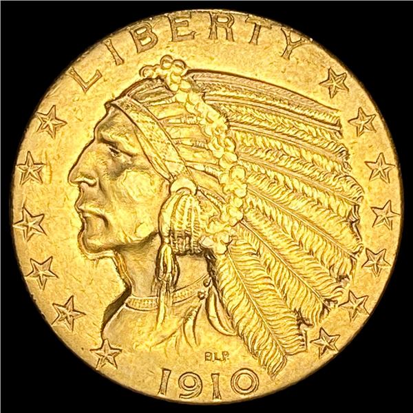 1910 Indian Head Half Eagle $5 Gold Coin CLOSELY UNCIRCULATED