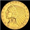 Image 1 : 1910 Indian Head Half Eagle $5 Gold Coin CLOSELY UNCIRCULATED