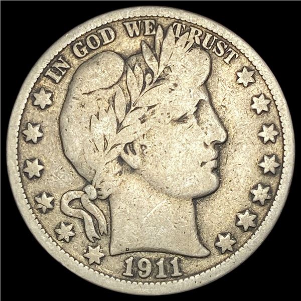 1911-S Silver Barber Half Dollar NICELY CIRCULATED