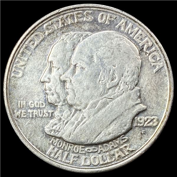 1923-S Silver Half Dollar Monroe Doctrine NEARLY UNCIRCULATED