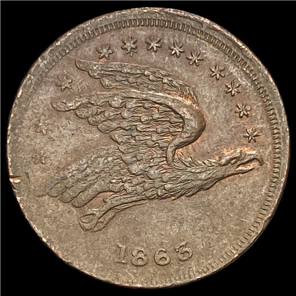 1863 Civil War Token Wright Cincinnati Copper. CLOSELY UNCIRCULATED