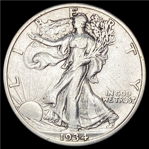 1934-S Silver Walking Liberty Half Dollar LIGHTLY CIRCULATED