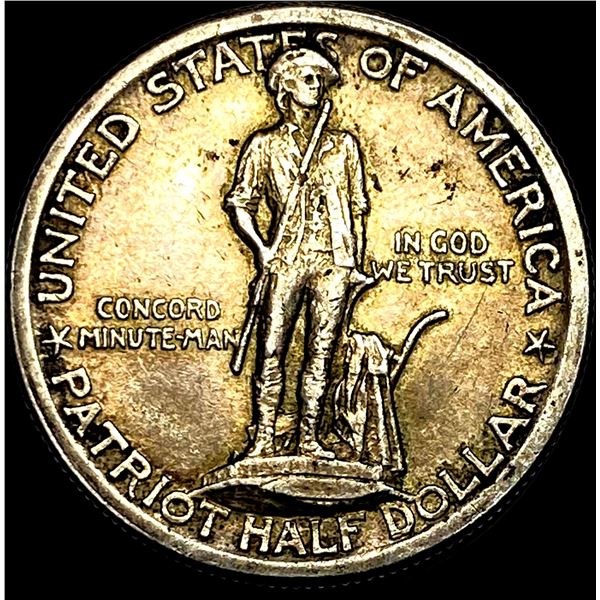 1925 Silver Lexington-Concord Half Dollar NEARLY UNCIRCULATED