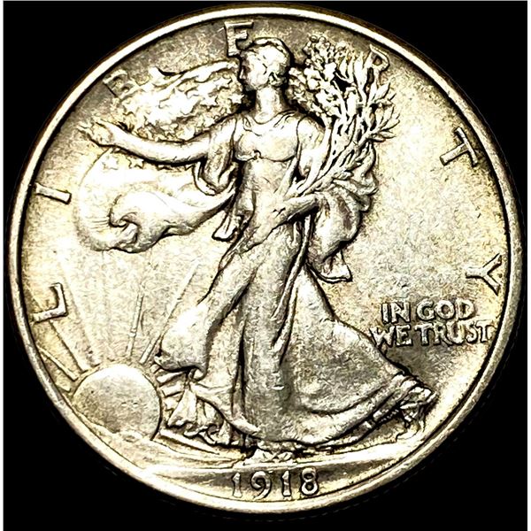 1918 Walking Liberty Half Dollar NEARLY UNCIRCULATED