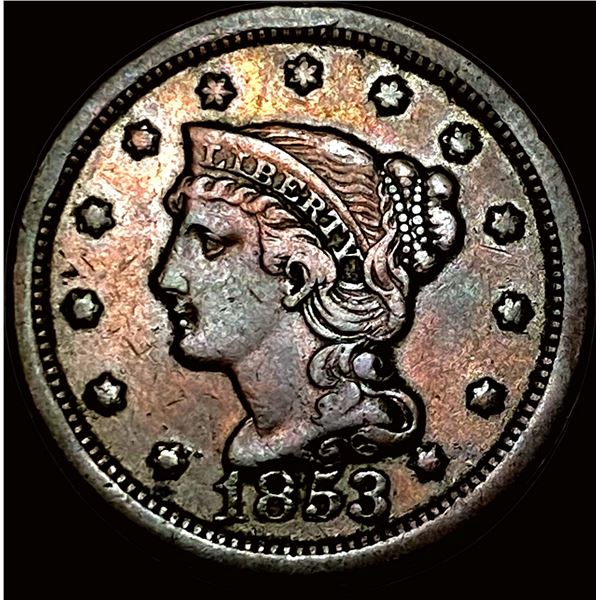 1853 Braided Hair Large Cent NEARLY UNCIRCULATED