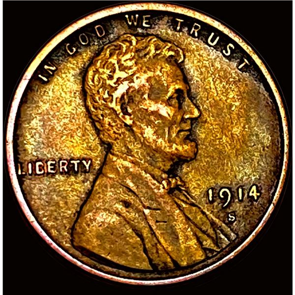 1914-S Lincoln Wheat Cent NEARLY UNCIRCULATED
