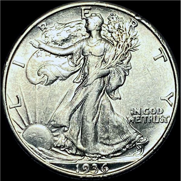 1936-D Silver Walking Liberty Half Dollar CHOICE AU