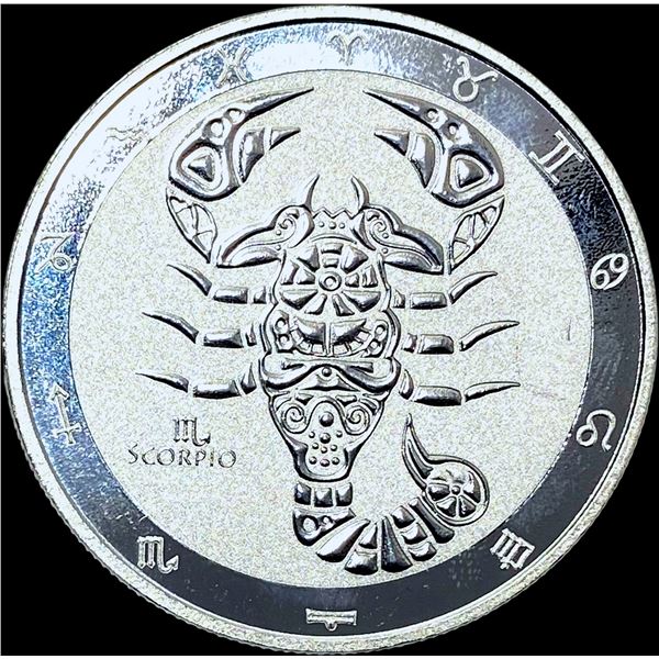 2021 Tokelau 1 oz Silver Five Dollars Scorpio GEM PROOF