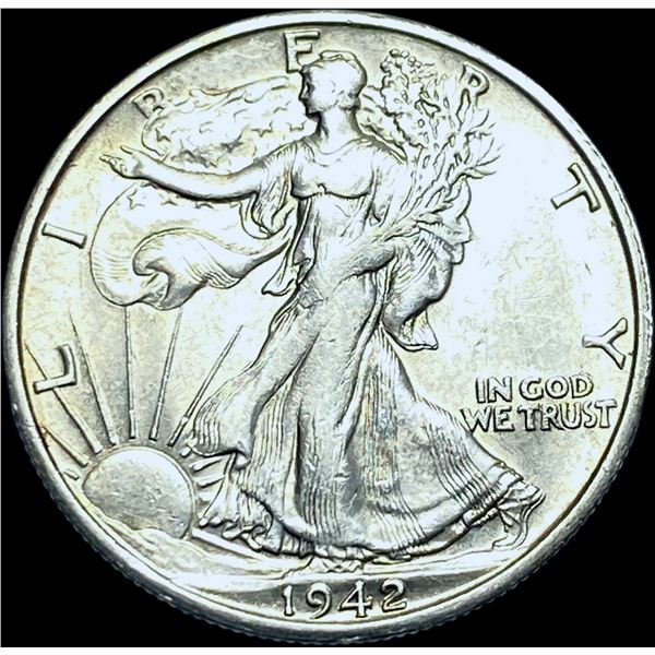 1942-S Silver Half Dollar Walking Liberty CHOICE AU