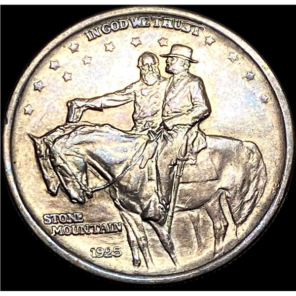 1925 Silver Stone Mountain Half Dollar CLOSELY UNCIRCULATED