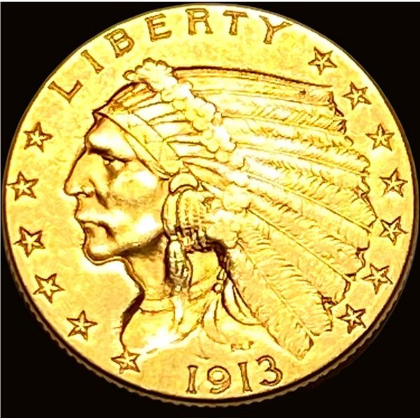 1913 Indian Head Gold $2.5 Quarter Eagle CLOSELY UNCIRCULATED