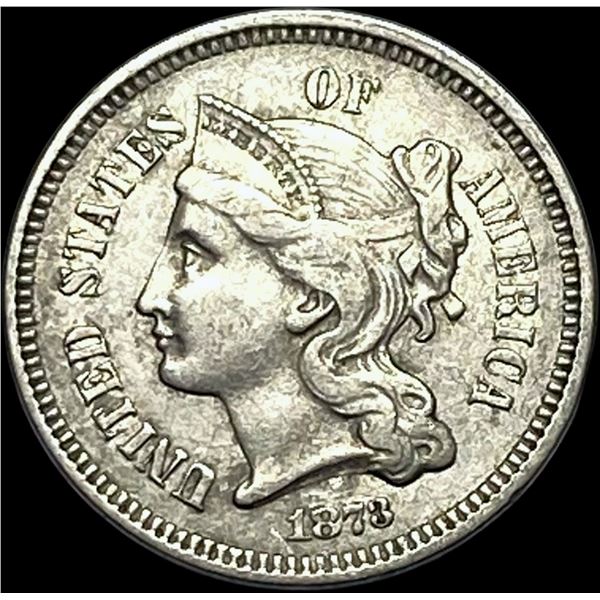 1873 Nickel Three-Cent Piece CLOSELY UNCIRCULATED