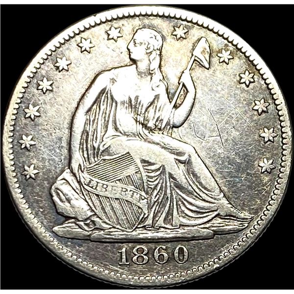 1860 Silver Half Dollar (Seated Liberty) NEARLY UNCIRCULATED