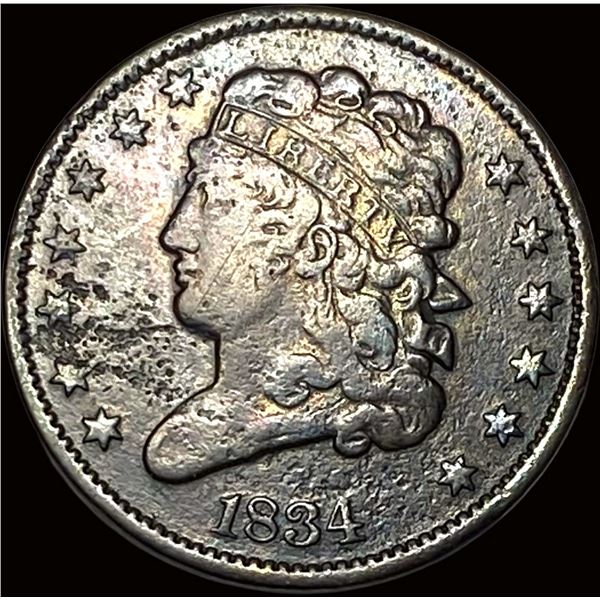 1834 Copper Half Cent LIGHTLY CIRCULATED