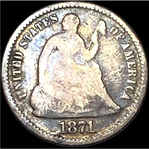 1871 Silver Half Dime NICELY CIRCULATED