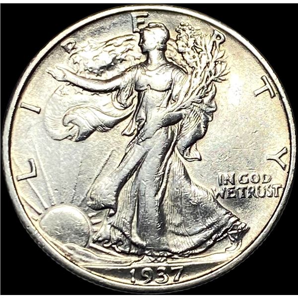 1937-S Silver Walking Liberty Half Dollar CLOSELY UNCIRCULATED