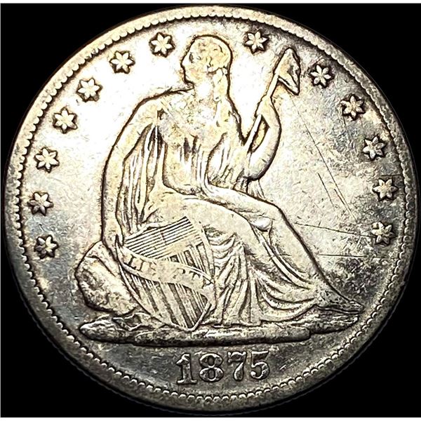 1875 Seated Liberty Half Dollar LIGHTLY CIRCULATED