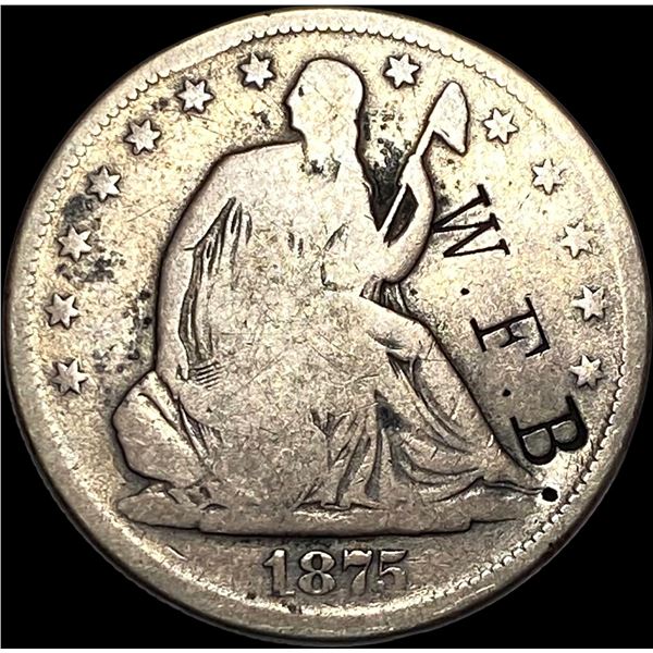 1875-S Silver Half Dollar (Seated Liberty) NICELY CIRCULATED