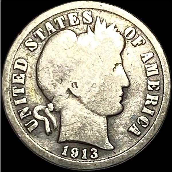 1913-S Silver Barber Dime NICELY CIRCULATED