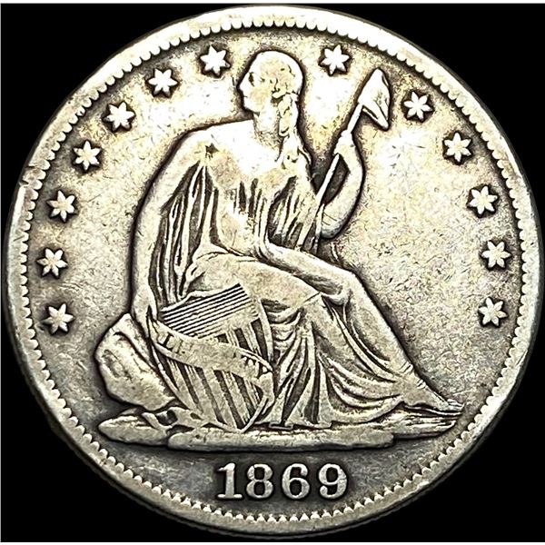 1869 Seated Liberty Half Dollar LIGHTLY CIRCULATED