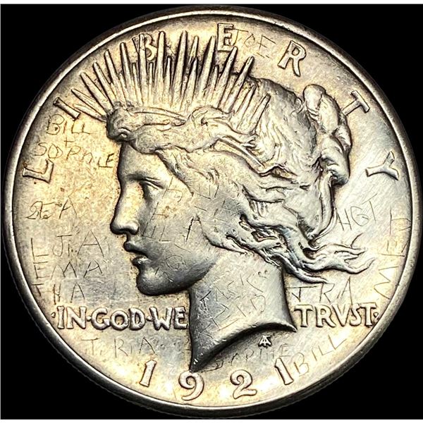 1921 Silver Peace Dollar NEARLY UNCIRCULATED