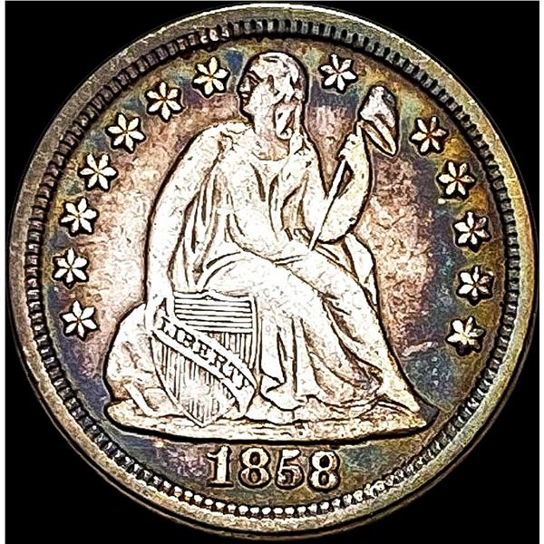 1858-O Seated Liberty Dime CLOSELY  UNCIRCULATED