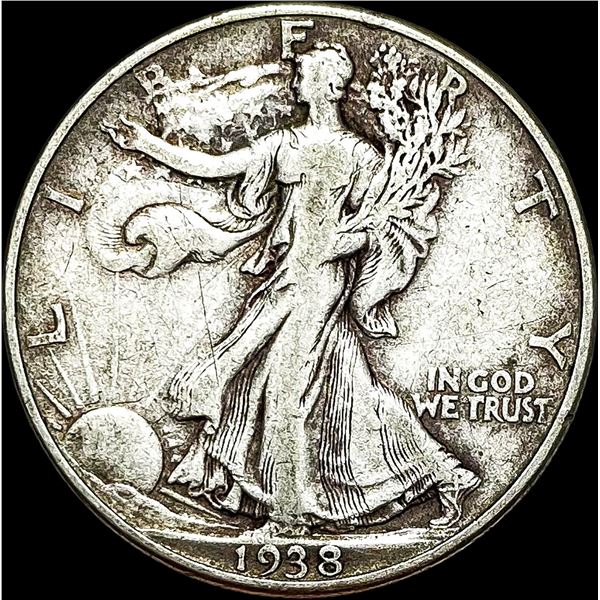 1938-D Walking Liberty Half Dollar LIGHTLY  CIRCULATED