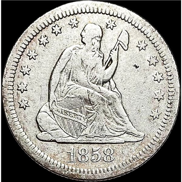 1858-S Seated Liberty Quarter NEARLY  UNCIRCULATED