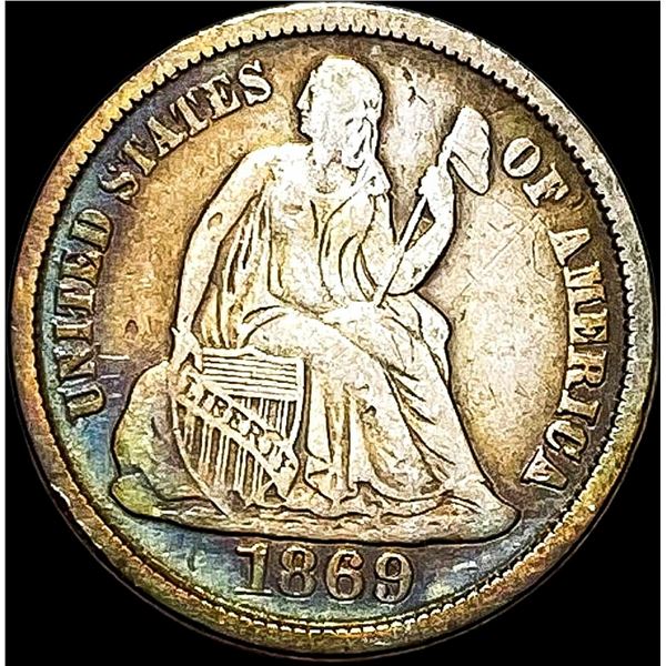 1869-S Seated Liberty Dime NEARLY  UNCIRCULATED