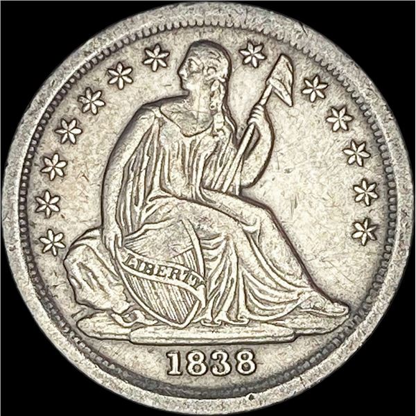 1838 Seated Liberty Silver Dime CLOSELY  UNCIRCULATED