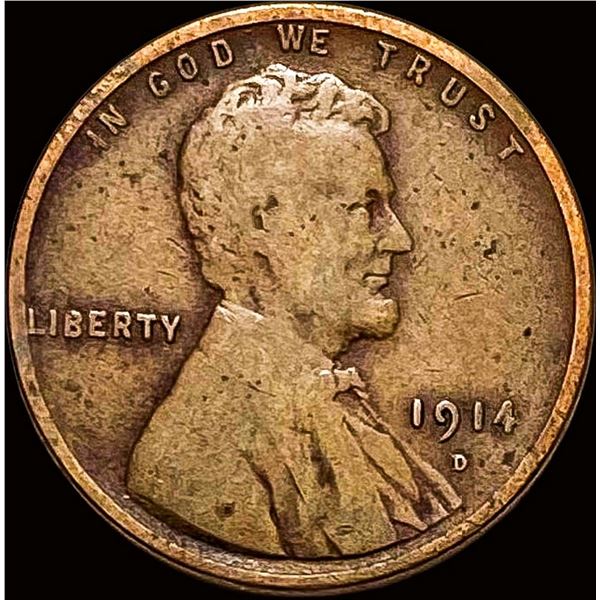 1914-D Lincoln Wheat Cent LIGHTLY CIRCULATED