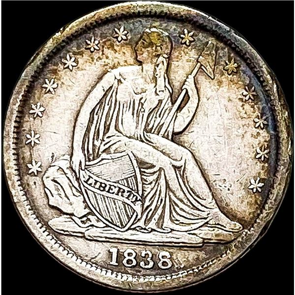 1838 Seated Liberty Silver Dime NEARLY  UNCIRCULATED