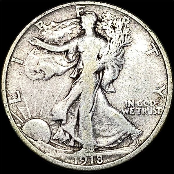 1918-S Walking Liberty Half Dollar LIGHTLY  CIRCULATED