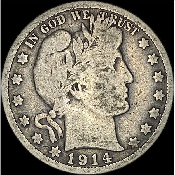 1914-S Silver Barber Half Dollar NICELY  CIRCULATED