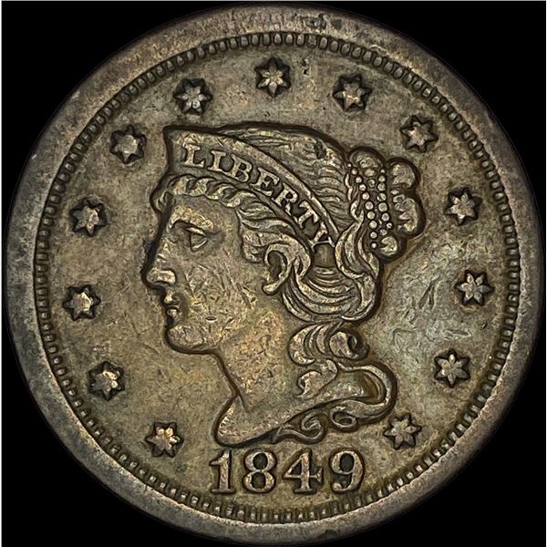 1849 Braided Hair Large Cent CLOSELY  UNCIRCULATED