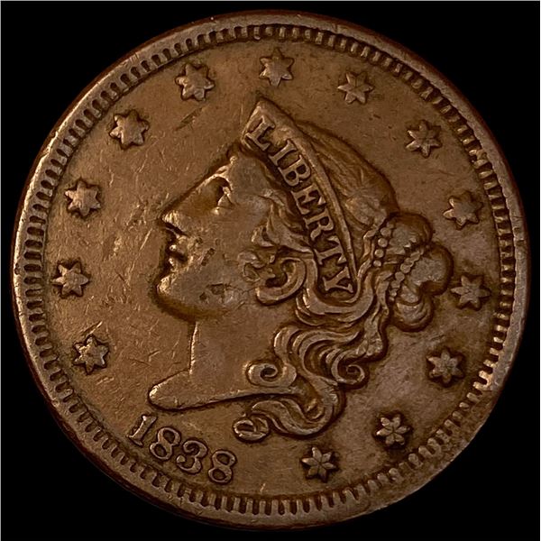 1838 Braided Hair Large Cent NEARLY  UNCIRCULATED