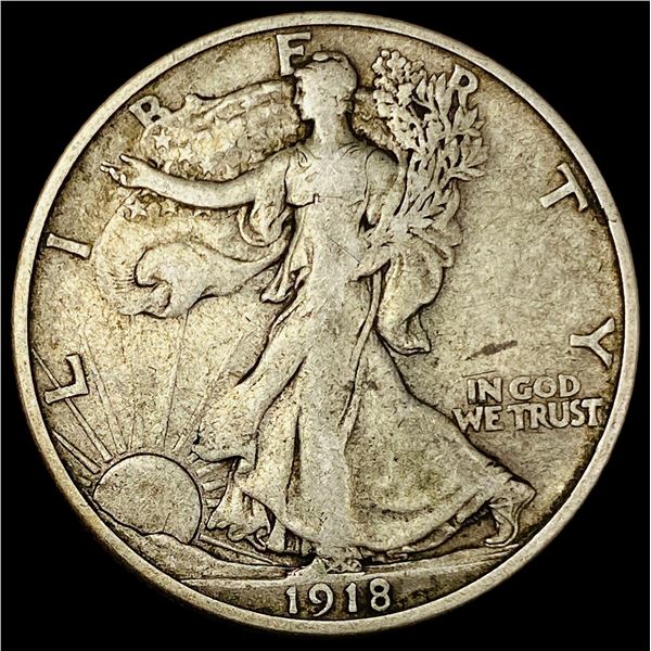 1918-S Walking Liberty Half Dollar LIGHTLY  CIRCULATED
