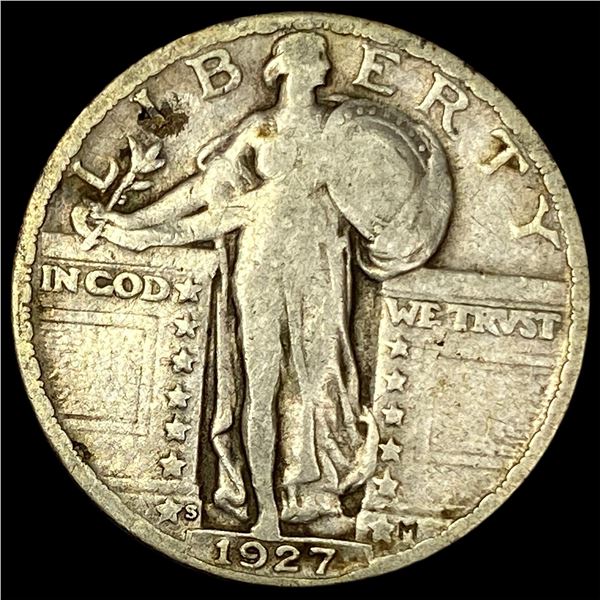 1927-S Silver Standing Liberty Quarter  LIGHTLY CIRCULATED