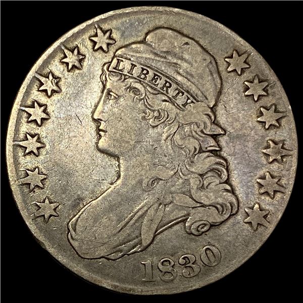 1830 Capped Bust Half Dollar NEARLY  UNCIRCULATED