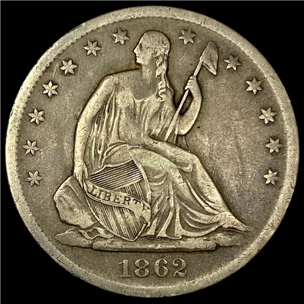 1862-S Seated Liberty Half Dollar NEARLY  UNCIRCULATED