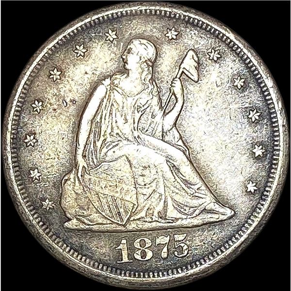 1875-CC Silver Twenty Cents NEARLY  UNCIRCULATED