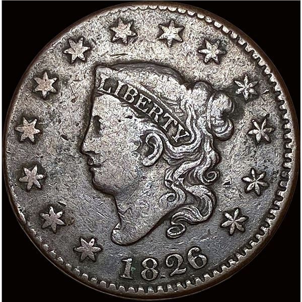 1826 Coronet Head Large Cent LIGHTLY  CIRCULATED