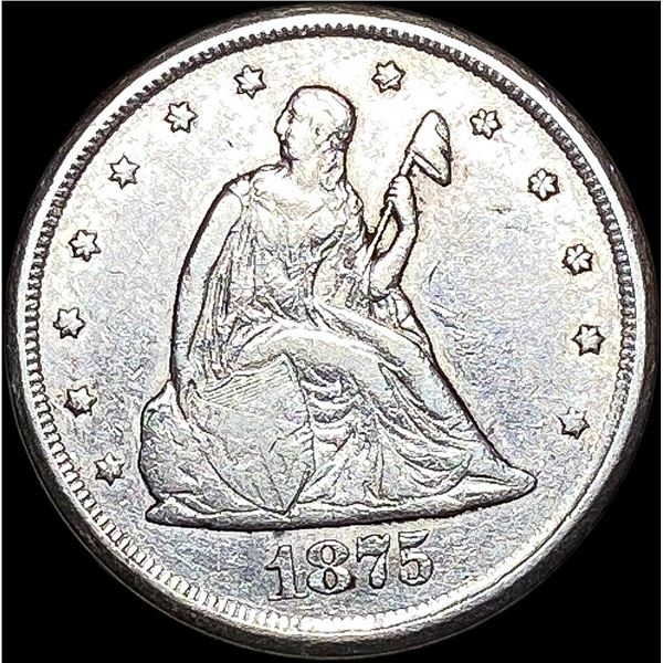 1875-CC Silver Twenty Cents NEARLY  UNCIRCULATED