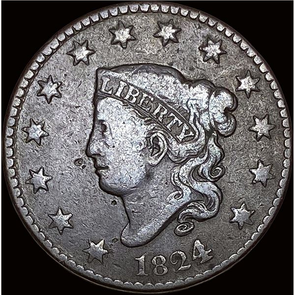 1824 Coronet Head Large Cent LIGHTLY  CIRCULATED